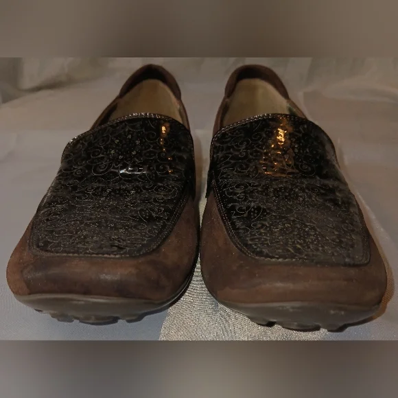 "Sesto Meucci" Elegant Brown w/ Dark Brown Women's Loafers Size 8 1/2 - Picture 2 of 11